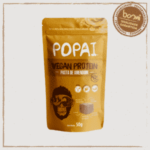Snack Protein de Pasta de Amendoim Vegano Sem Açúcar Popai
