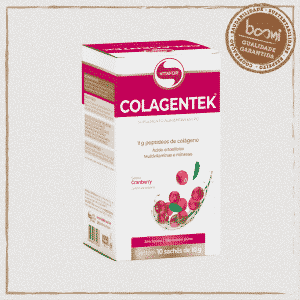 Colagentek Colágeno com Multivitaminas e Minerais Cranberry 10g Vitafor 10 Sachês