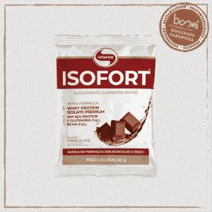 Isofort Whey Protein Isolado Brown Sabor Chocolate Vitafor 30g