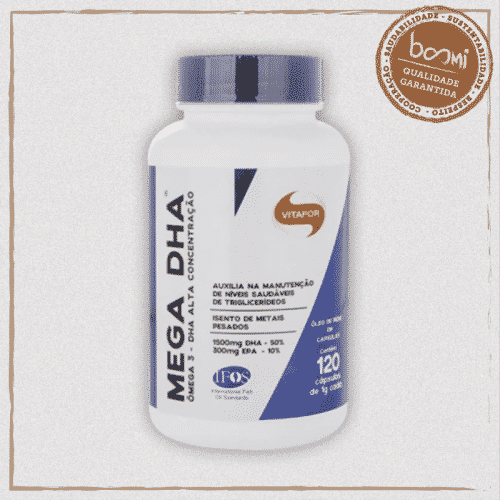 Mega DHA Ômega 3 (50 DHA e 10 EPA) 1000mg Vitafor Boomi