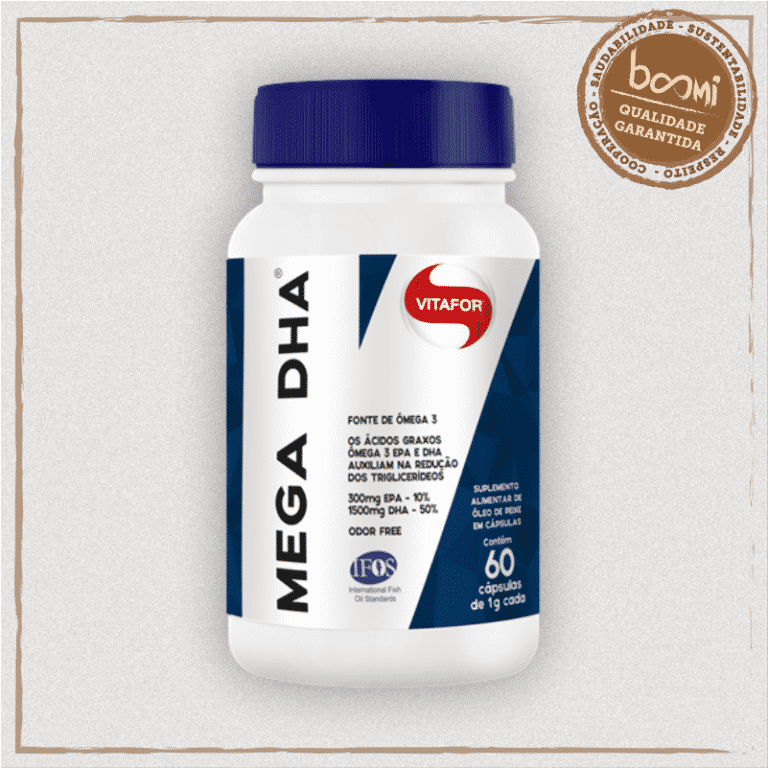 Mega DHA Ômega 3 (50% DHA e 10% EPA) 1000mg Vitafor - Boomi