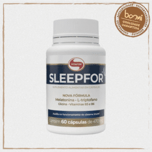 Sleepfor L-Triptofano, Glicina, Vitamina B3 e B6 470mg Vitafor 60 Cápsulas