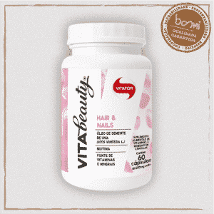 Vita Beauty Vitaminas, Minerais e Óleo de Semente de Uva 500mg Vitafor 60 Cápsulas