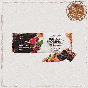 Barra de Proteína Brownie e Amêndoas Vegana Sem Glúten Puravida 60g