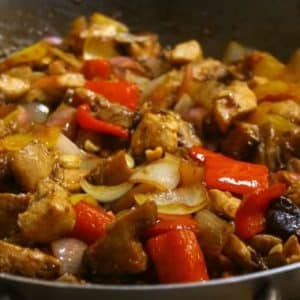 Ingredientes da Receita de Frango com Shitake e Legumes.