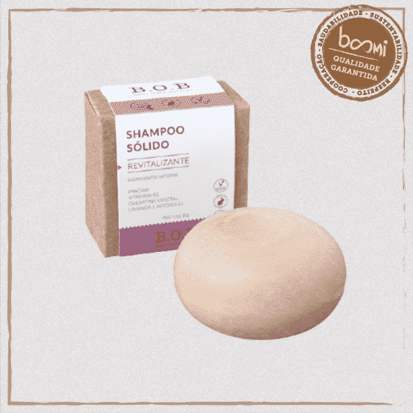 Shampoo em Barra Sólido Revitalizante B.O.B 80g Boomi