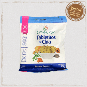 Biscoito Tabletito Salgado Chia Sem Glúten Leve Crock 25g
