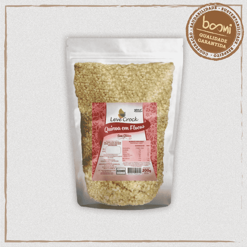 Quinoa em Flocos Sem Glúten Leve Crock 200g Boomi