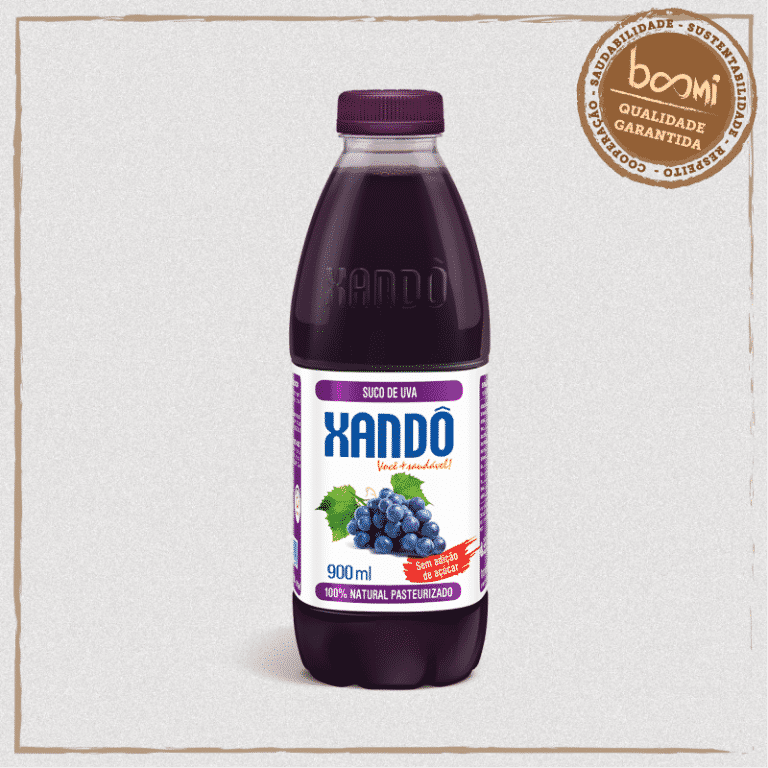 Suco de Uva Integral 100% Fruta Sem Açúcar Xandô 900ml - Boomi
