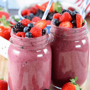 Ingredientes da Receita de Smoothie de Frutas Vermelhas