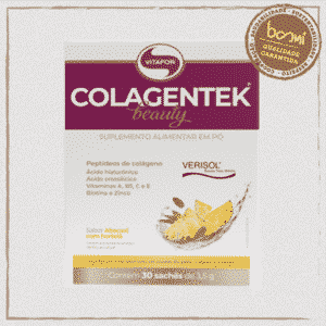 Colagentek Beauty Colágeno Abacaxi com Hortelã 3,5g Vitafor 30 Sachês