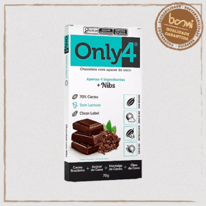 Chocolate 70% Cacau com Nibs Only4 70G