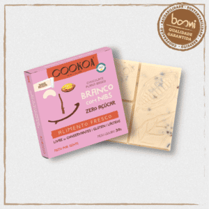 Chocolate Branco com Nibs Zero Açúcar Vegano Cookoa 30g