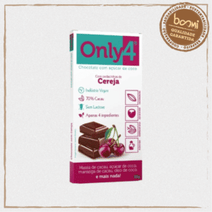 Chocolate 70% Cacau com Cereja Sem Lactose Vegano Only4 80G