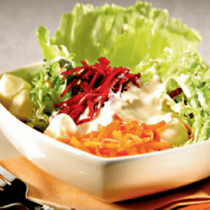 Ingredientes da Receita de Salada de Alface, Beterraba, Cenoura e Erva-doce com Molho de Creme de Leite Light e Ervas