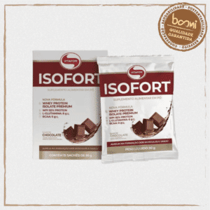 Isofort Whey Protein Isolado Brown Sabor Chocolate 30g Vitafor 15 Sachês