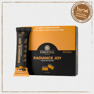 Radiance Joy Barra de Proteína Golden Milk Vegana 50g Essential Nutrition 8 Unidades