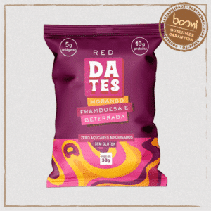 Barra de Proteína Red Morango, Framboesa e Beterraba Sem Açúcar Let's Dates 38g