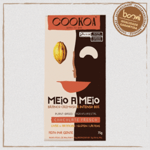 Chocolate Mix Intenso 80% e Branco Cremoso Vegano Cookoa 75g