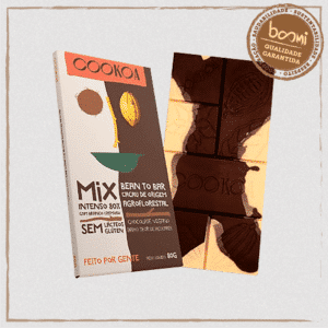 Chocolate Mix Intenso 80% e Branco Cremoso Vegano Cookoa 80g