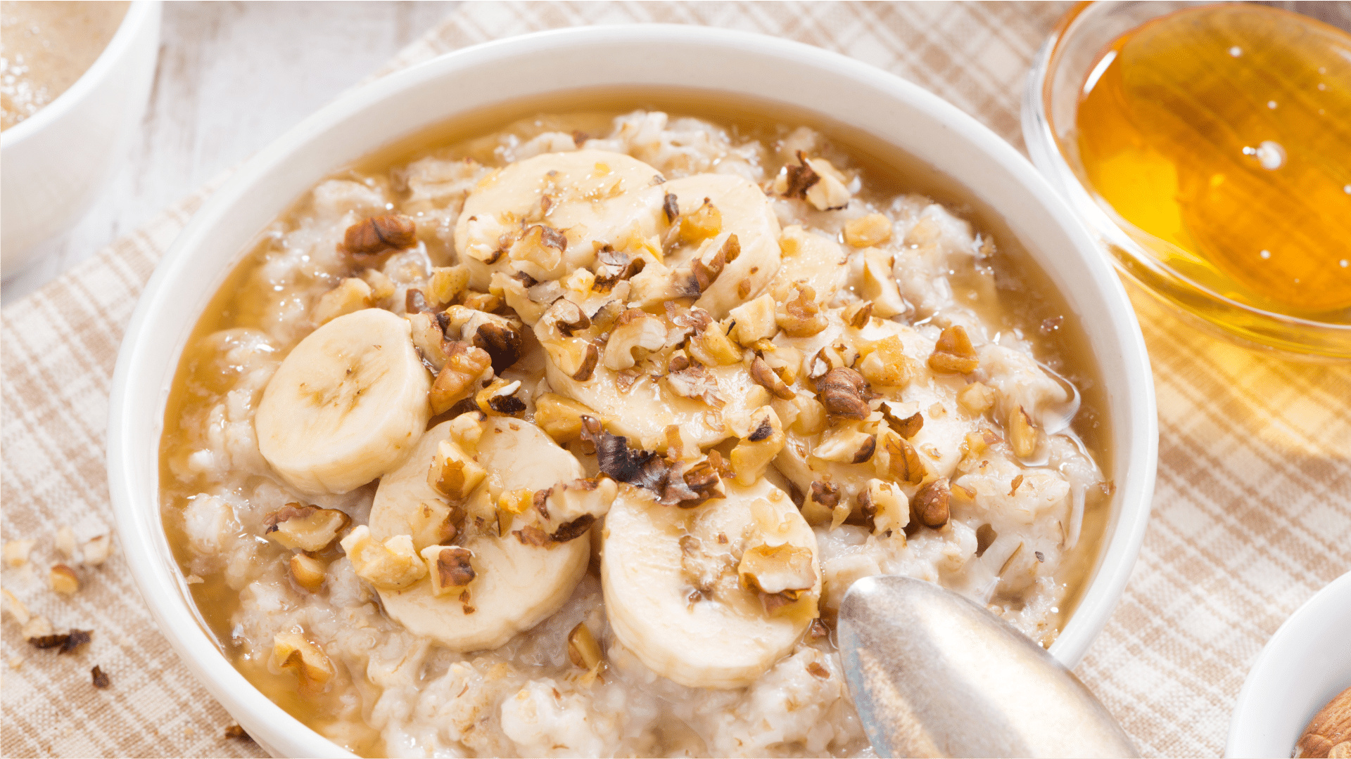 Receita de mingau de aveia proteico com banana