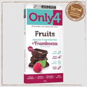 Chocolate 70% Cacau com Framboesa Sem Lactose Vegano Only4 70G