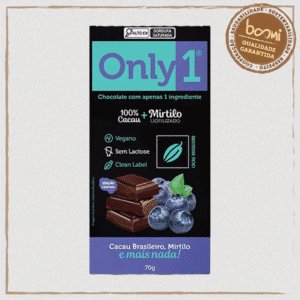 Chocolate 100% Cacau com Mirtilo Sem Lactose Vegano (Only1) Only4 70G